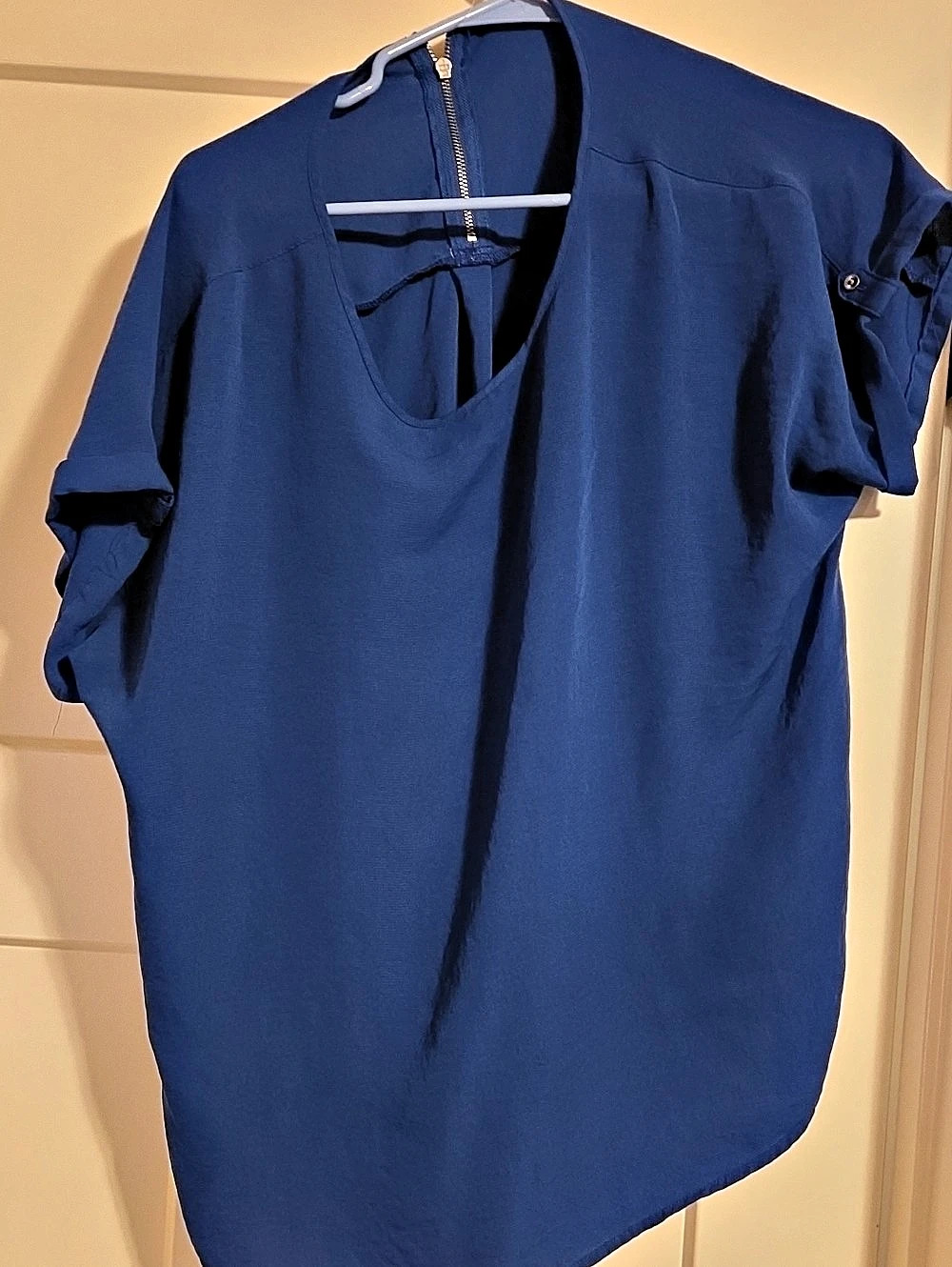 maurices Blue Short Sleeve Blouse Size XL Like New